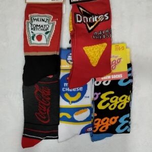 Coca-Cola, Doritos, Heinz, and Eggo Themed Socks Set